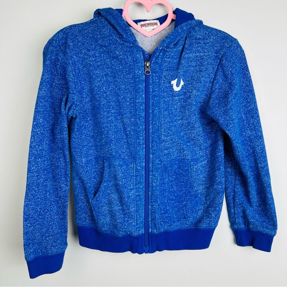 True Religion Boy Blue Zip-Up Hoodie Sweatshirt Size 6